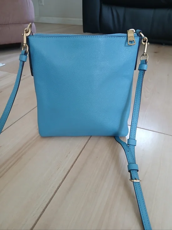 Coach New York Leather Kitt Messenger Crossbody Bag In Blue - Picture 3 of 12